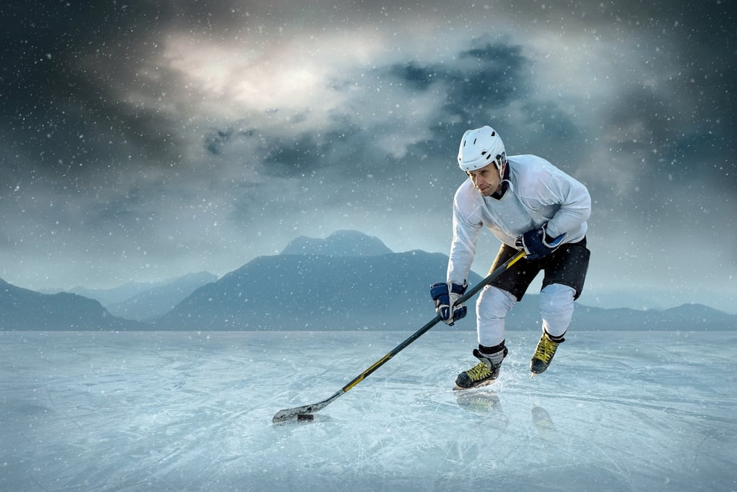 Ice hockey player on the ice